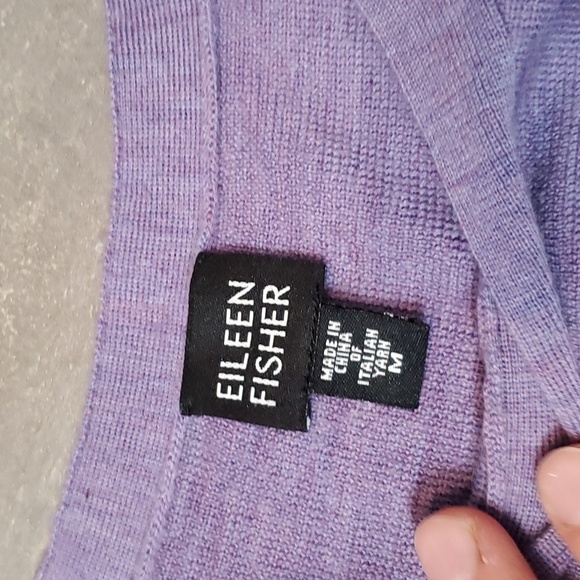 Eileen Fisher 100% merino wool Sleeveless Top. Heathered purple, pink touch. M. - Picture 3 of 11